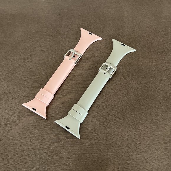 🌸3/$15 🌸 Thin Silicone Apple Watch Sports Bands - Two Pack - Picture 2 of 6